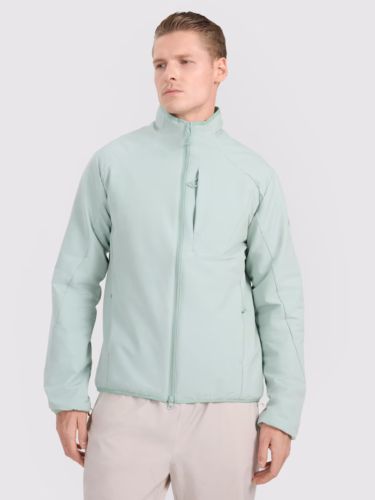 Kurtka puchowa z wypełnieniem syntetycznym męska - turkusowa