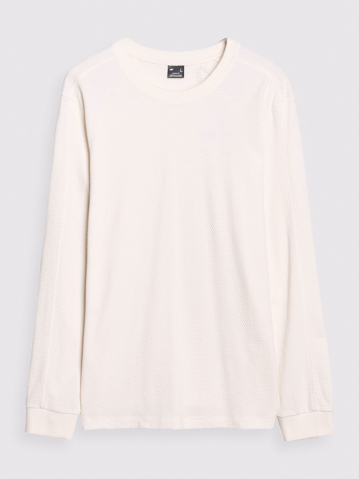 Longsleeve oversize gładki męski - biały