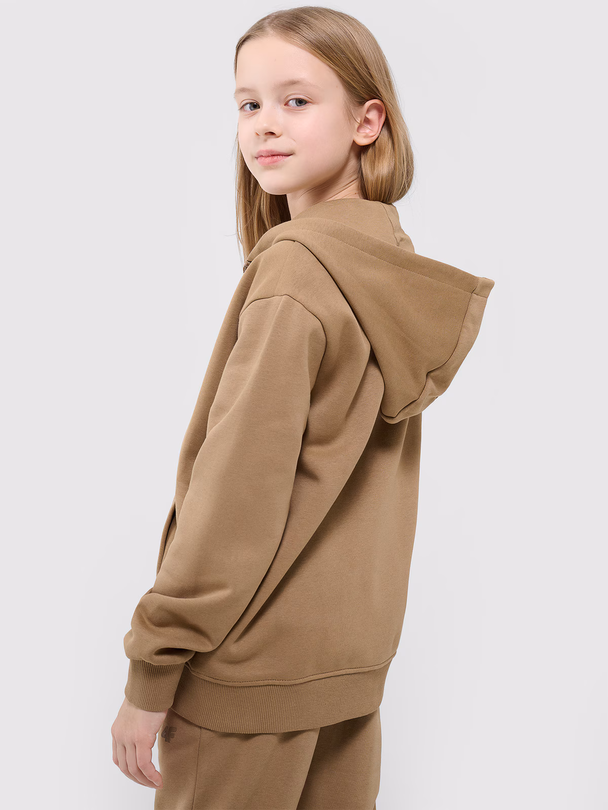 Bluza dresowa rozpinana z kapturem dziewczęca - fioletowa