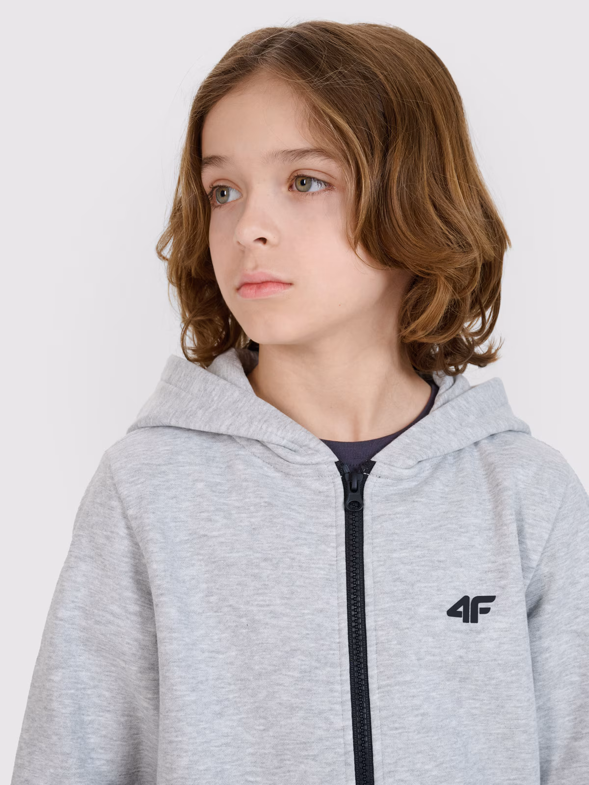 Bluza dresowa rozpinana z kapturem chłopięca - czarna