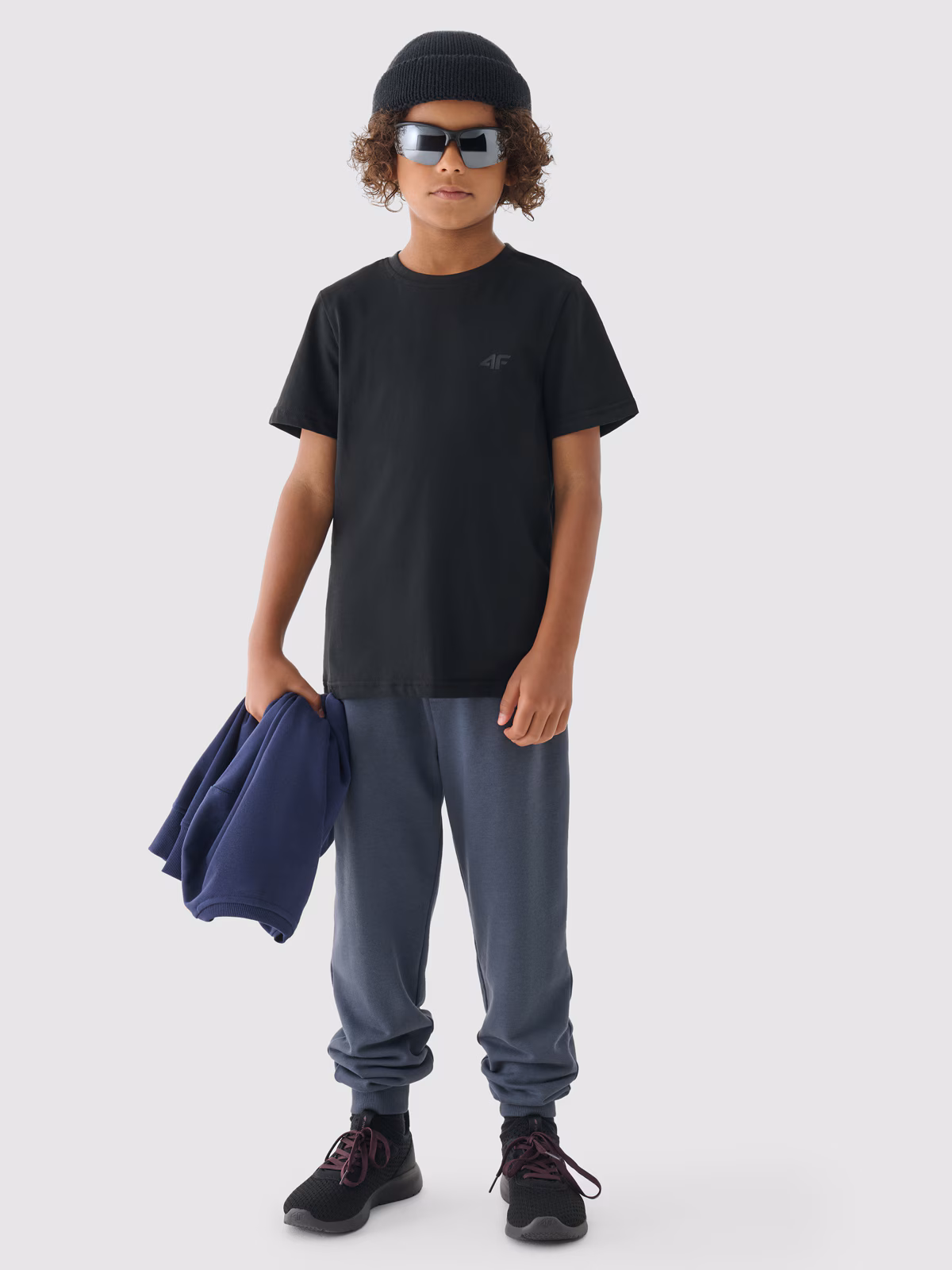 T-shirt gładki chłopięcy - granatowy