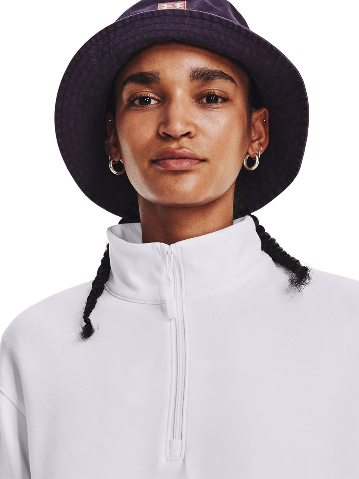 Bluza dresowa uniseks Under Armour UA Summit Knit 1/2 Zip - biała