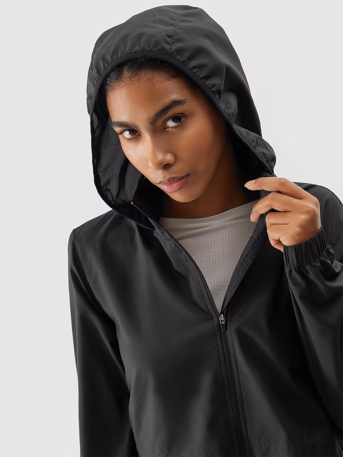 Kurtka do biegania szybkoschnąca damska - czarna