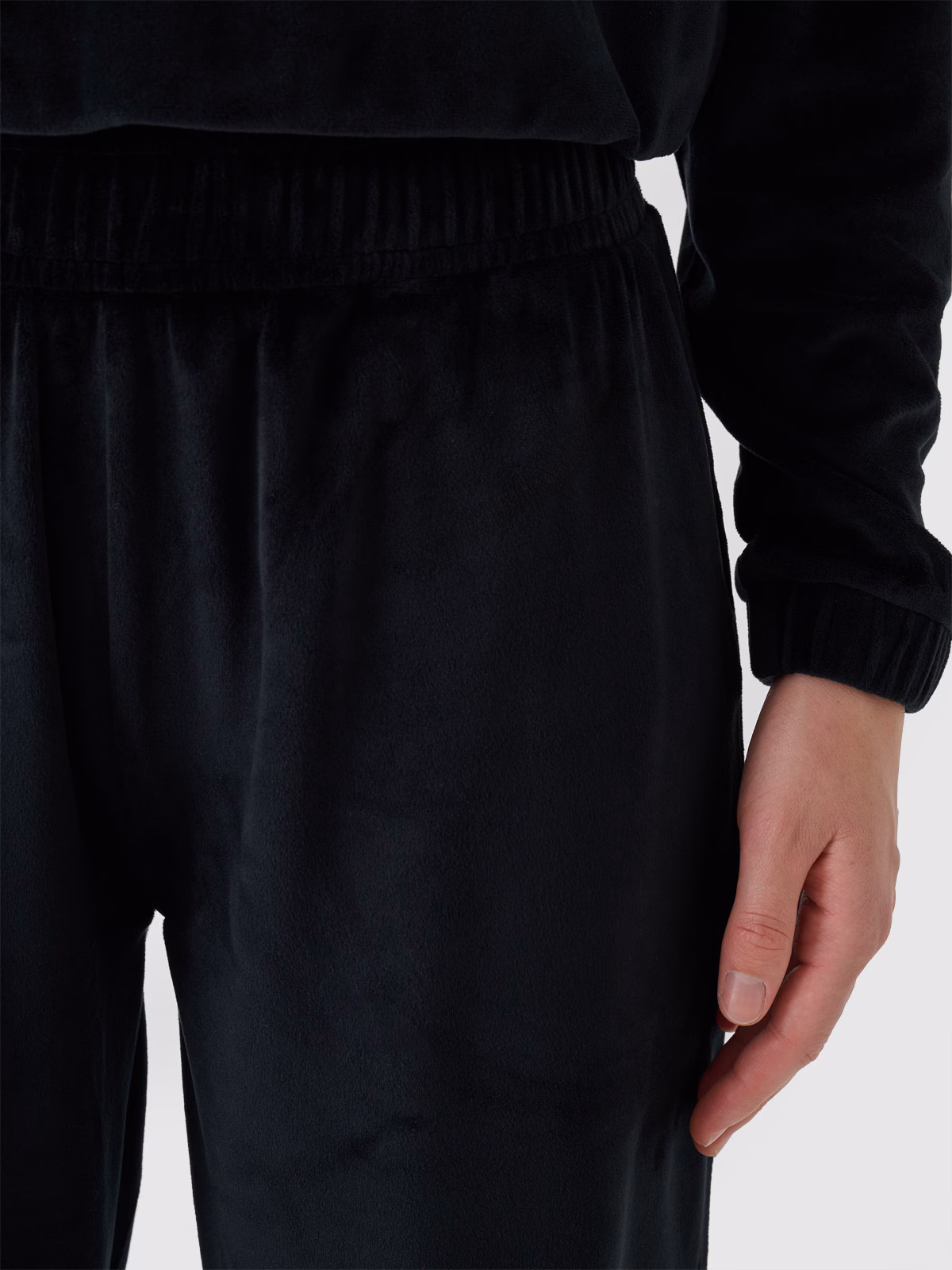 Spodnie dresowe z weluru damskie - granatowe