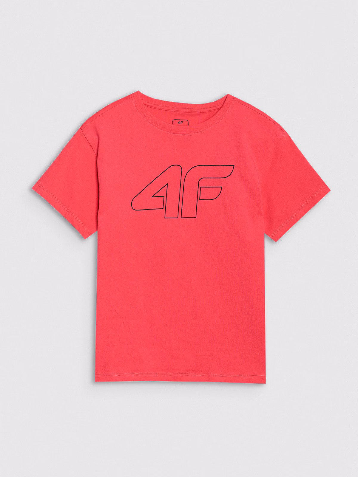 T-shirt oversize z nadrukiem dziewczęcy - fioletowy