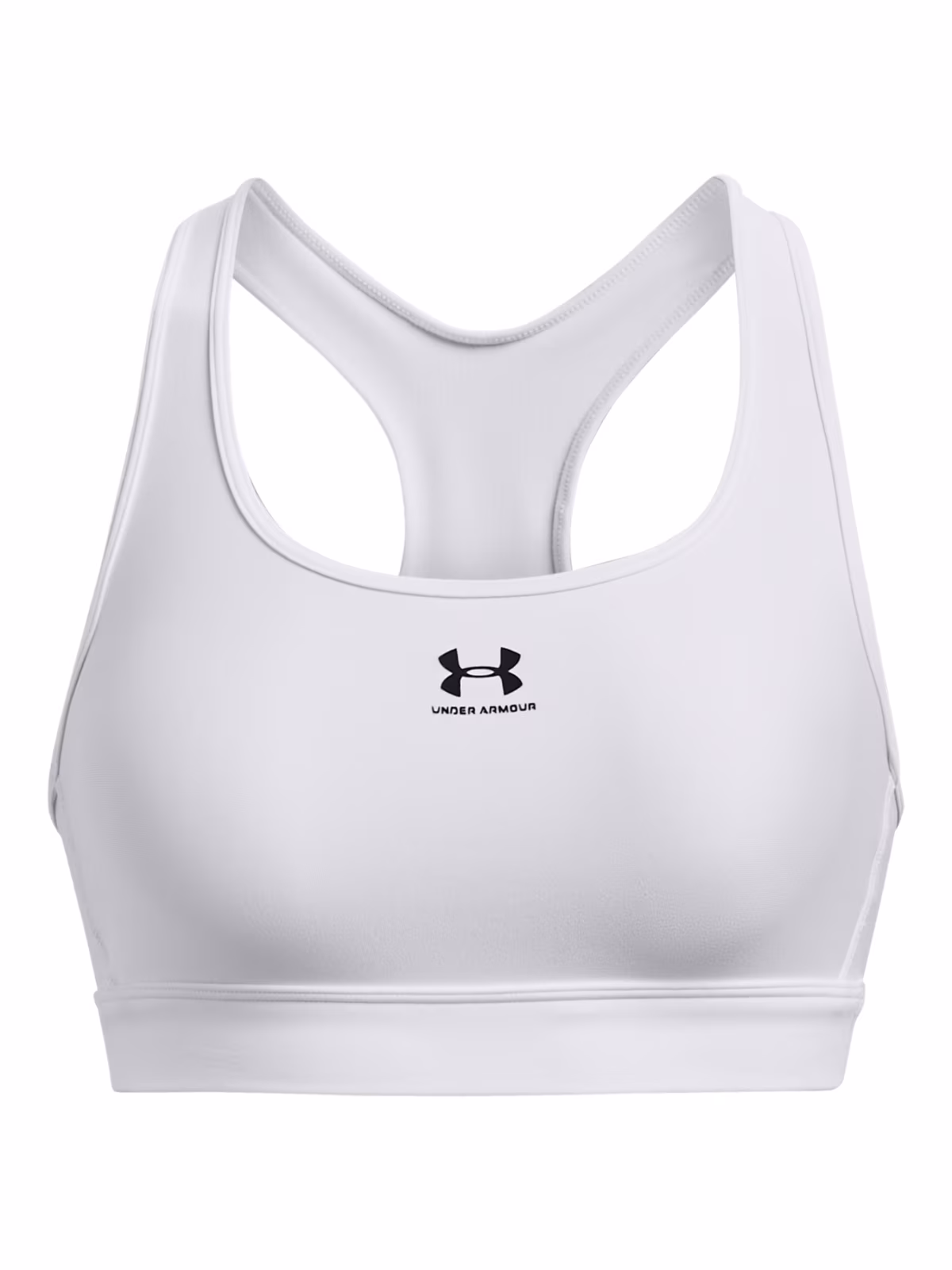 Biustonosz treningowy Under Armour UA HeatGear Mid Padless - biały