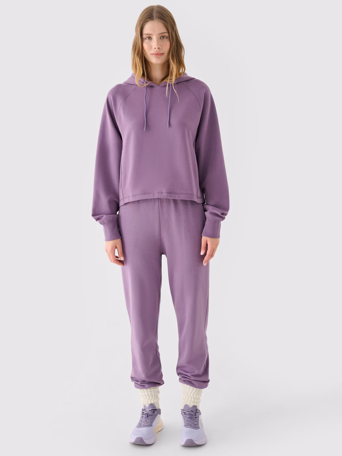 Spodnie dresowe joggery damskie - fioletowe