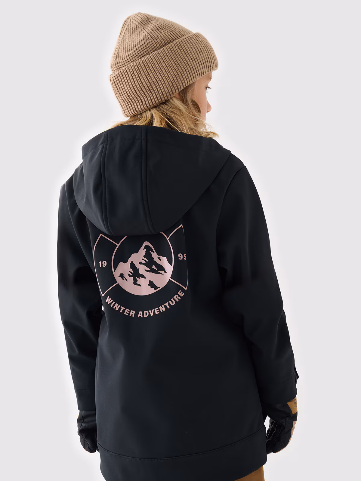 Kurtka snowboardowa softshell wiatroodporna membrana NeoDry 5000 chłopięca - czarna