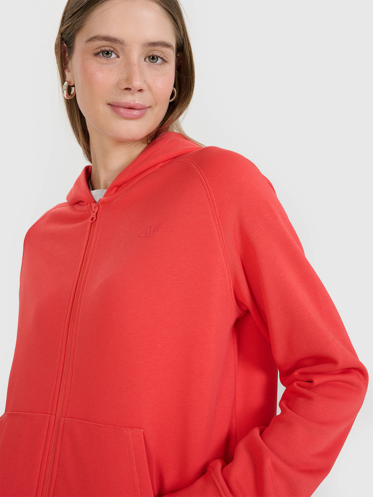 Bluza dresowa rozpinana z kapturem damska - granatowa