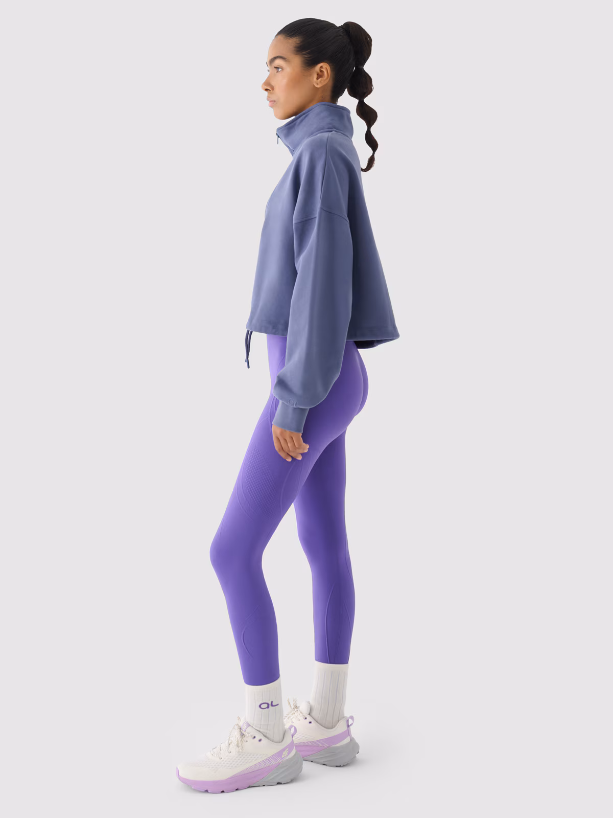 Bluza dresowa bez kaptura damska 4F x Anna Lewandowska - fioletowa