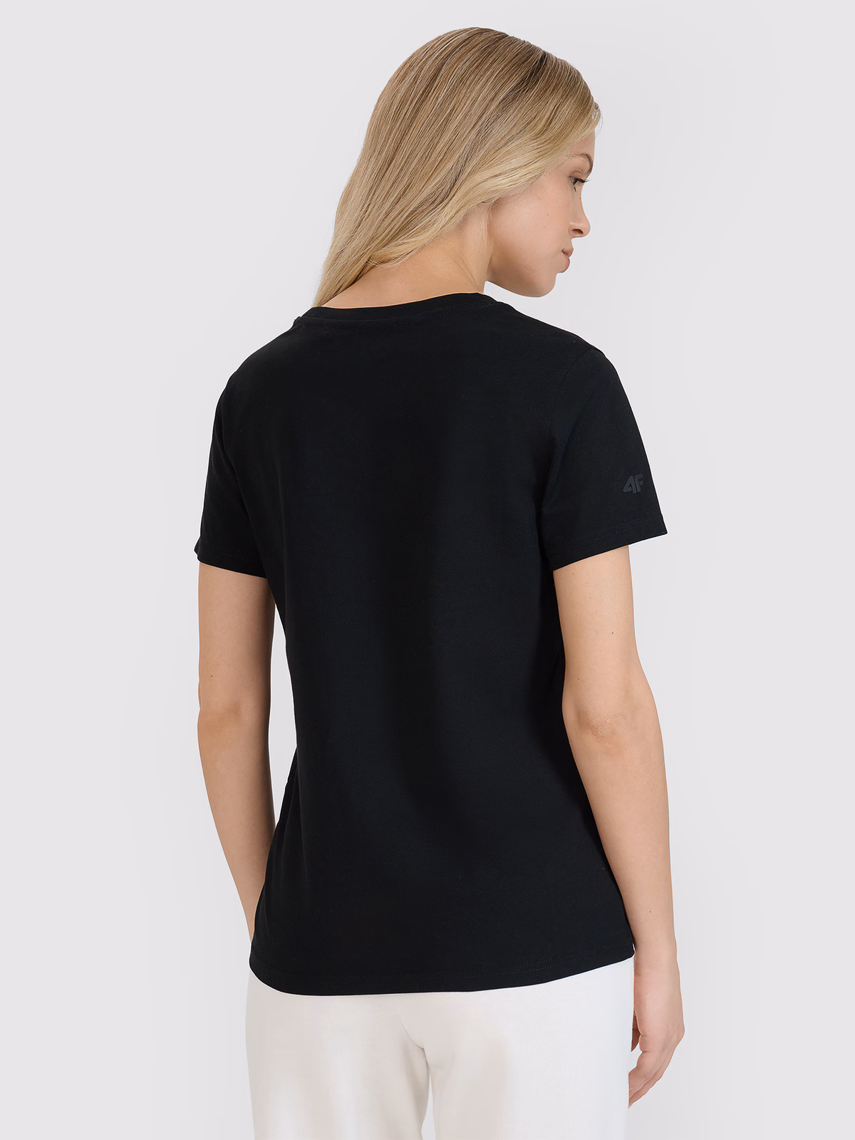 T-shirt regular z nadrukiem damski - czarny