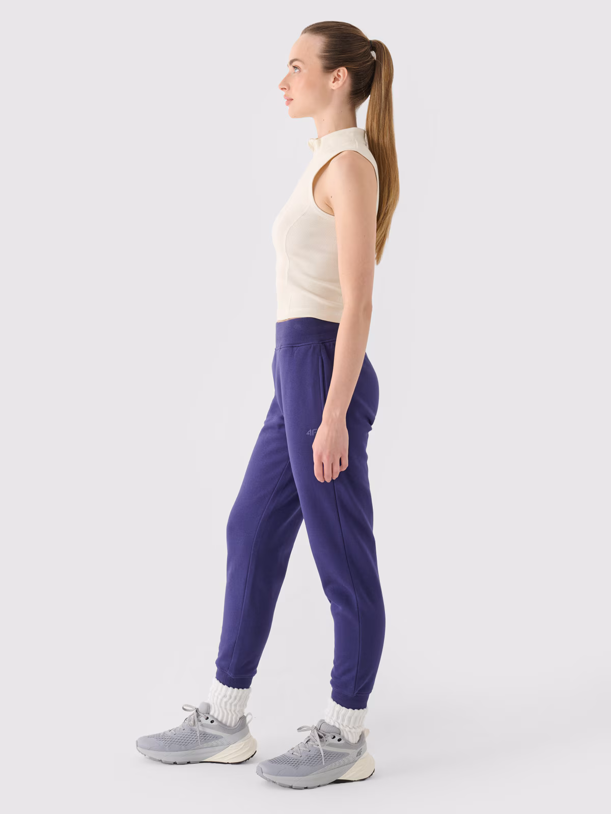 Spodnie dresowe joggery damskie - szare