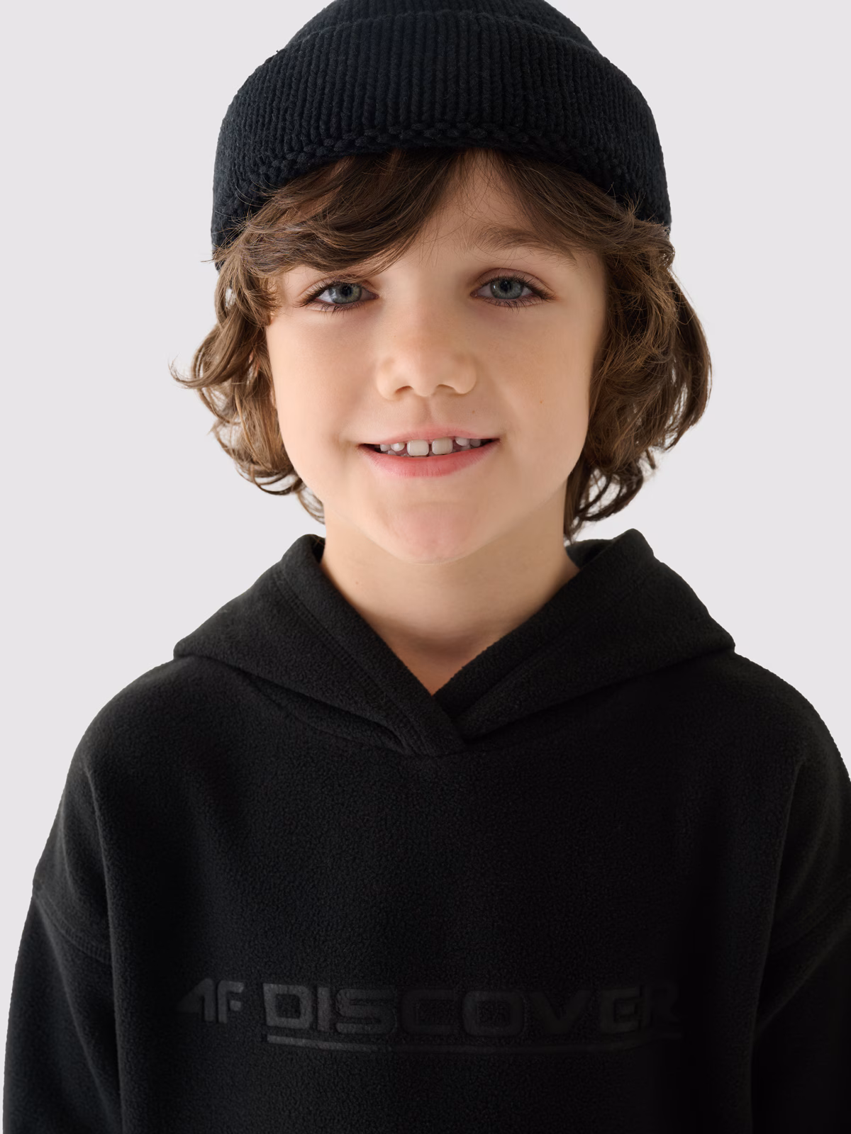 Polar z kapturem regular chłopięcy - czarny