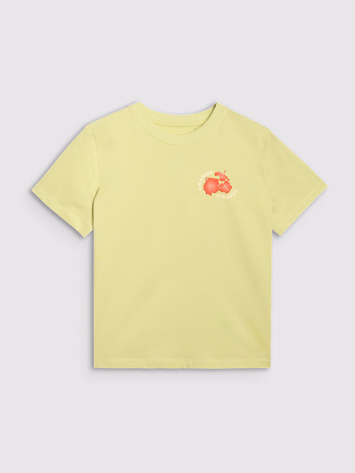 T-shirt oversize z nadrukiem damski - beżowy