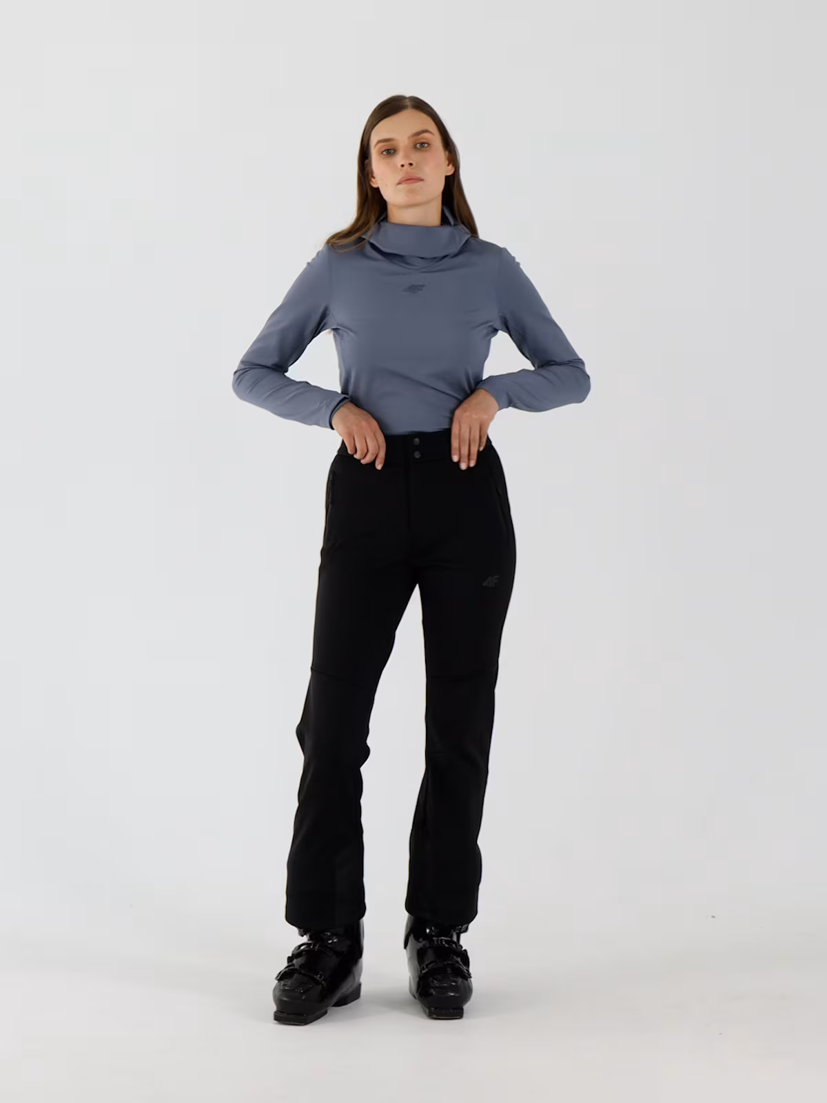 Spodnie narciarskie softshellowe membrana 10000 damskie - czarne