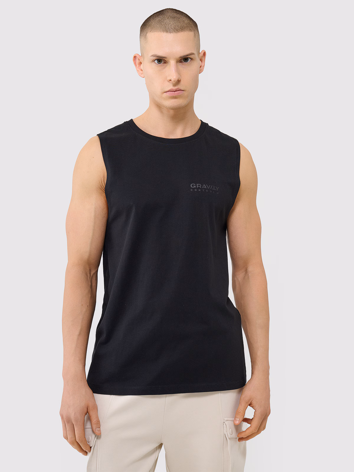 Tank top oversize męski - beżowy
