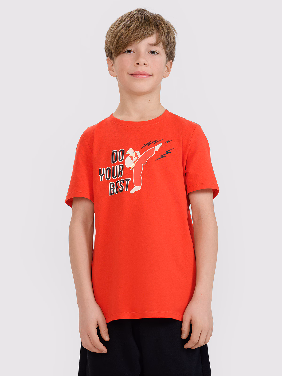 T-shirt regular z nadrukiem chłopięcy - beżowy