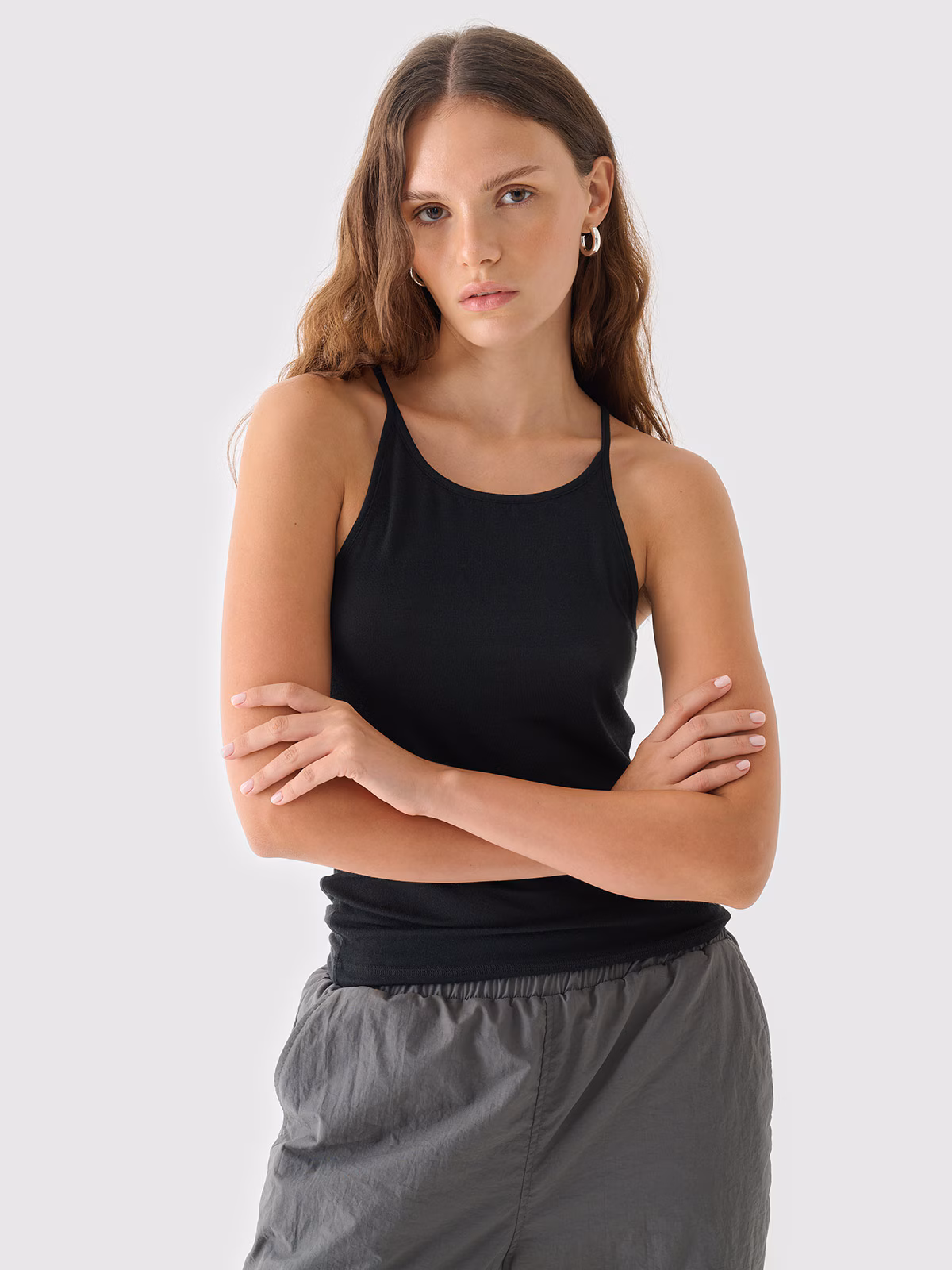 Top z modalu i kaszmiru damski Outhorn - czarny