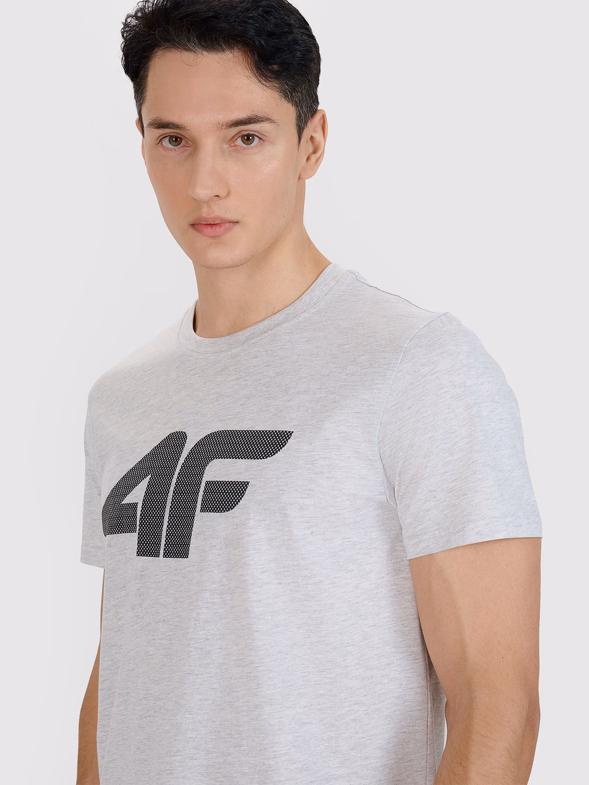 T-shirt regular z nadrukiem męski - czerwony