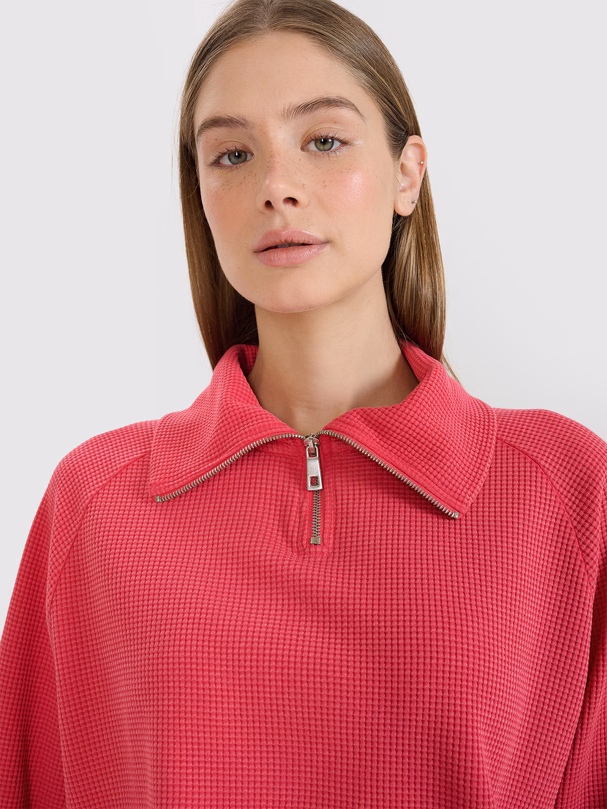 Bluza dresowa oversize nierozpinana bez kaptura damska - czarna