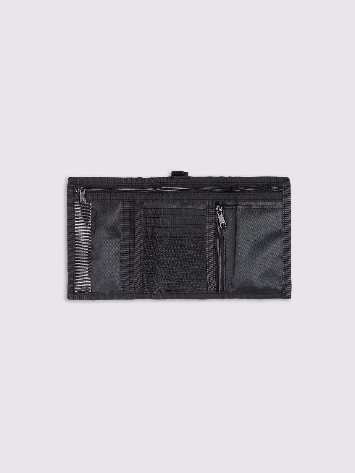 Portfel materiałowy na rzep - czarny