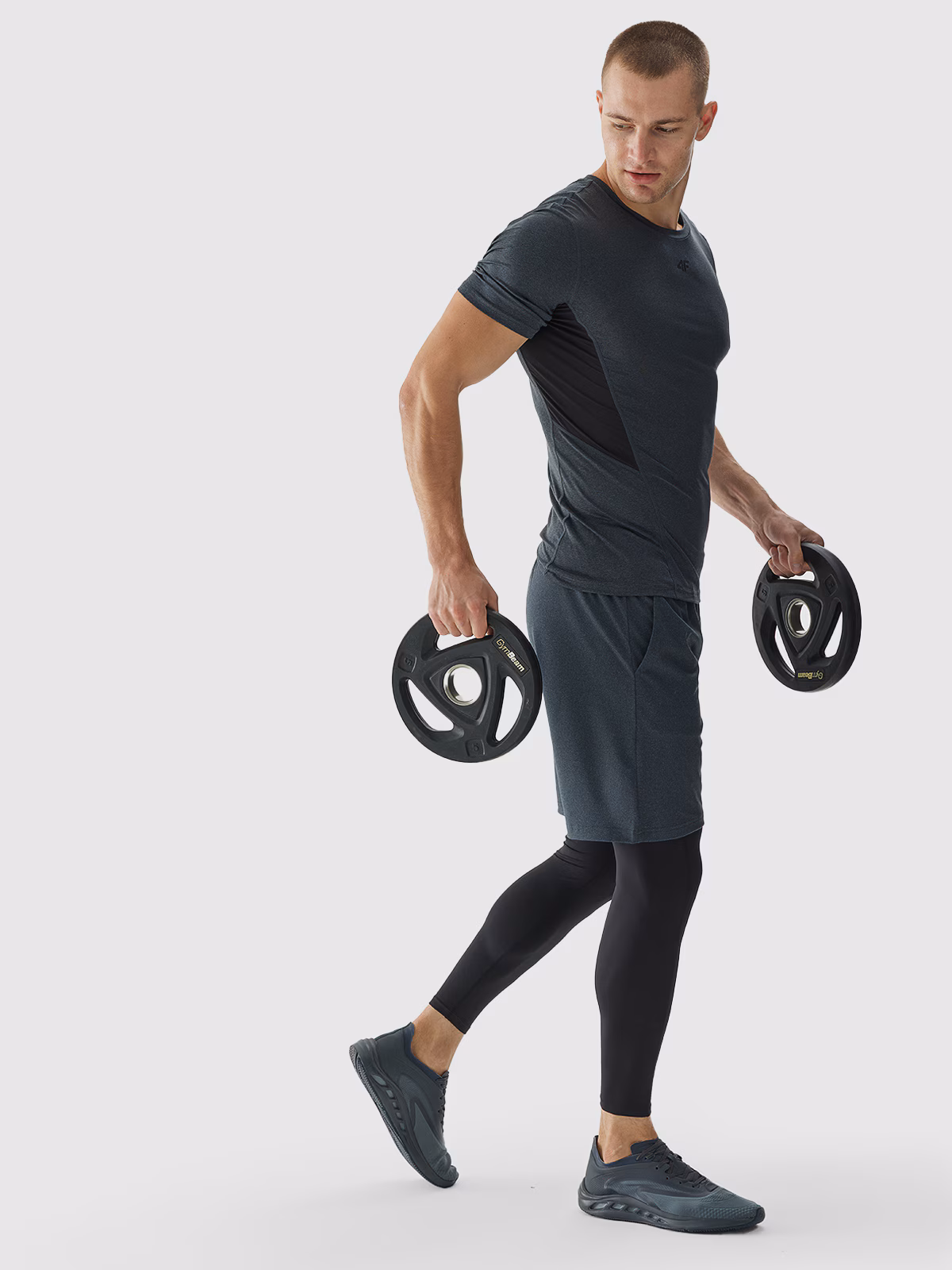 Koszulka treningowa slim szybkoschnąca męska - szara