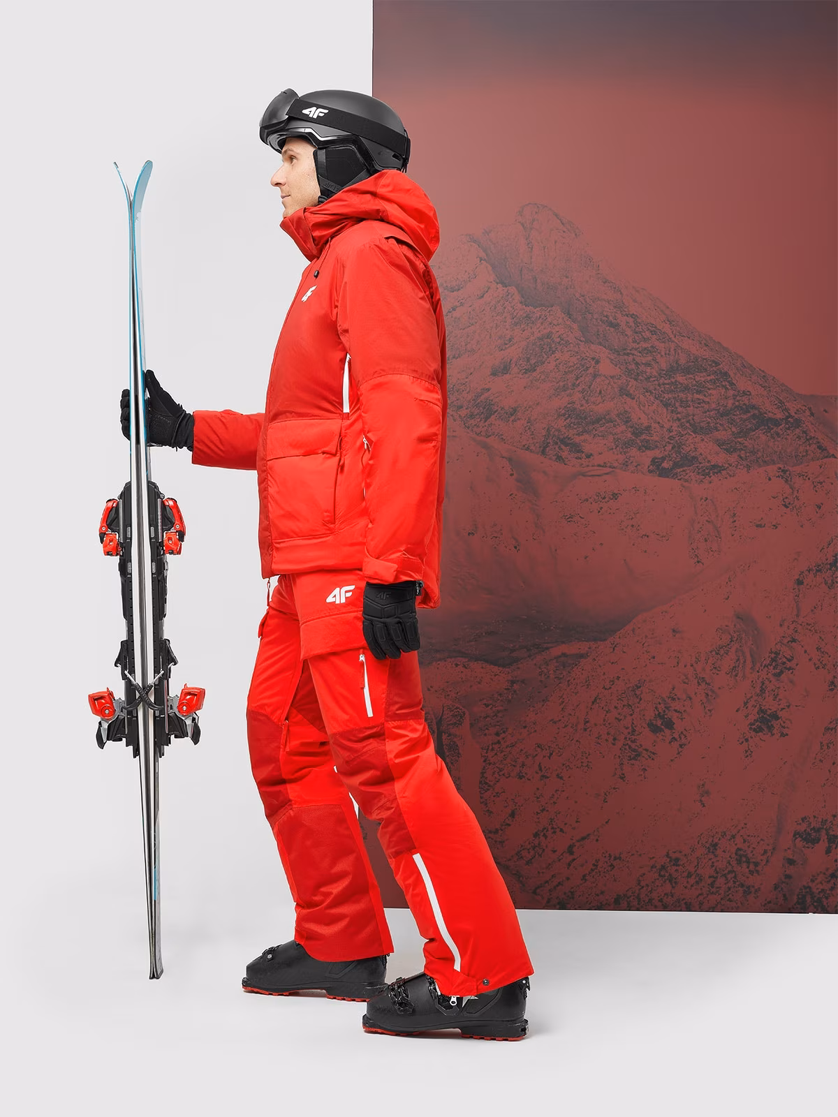 Spodnie narciarskie membrana Dermizax 20000 męskie - czerwone