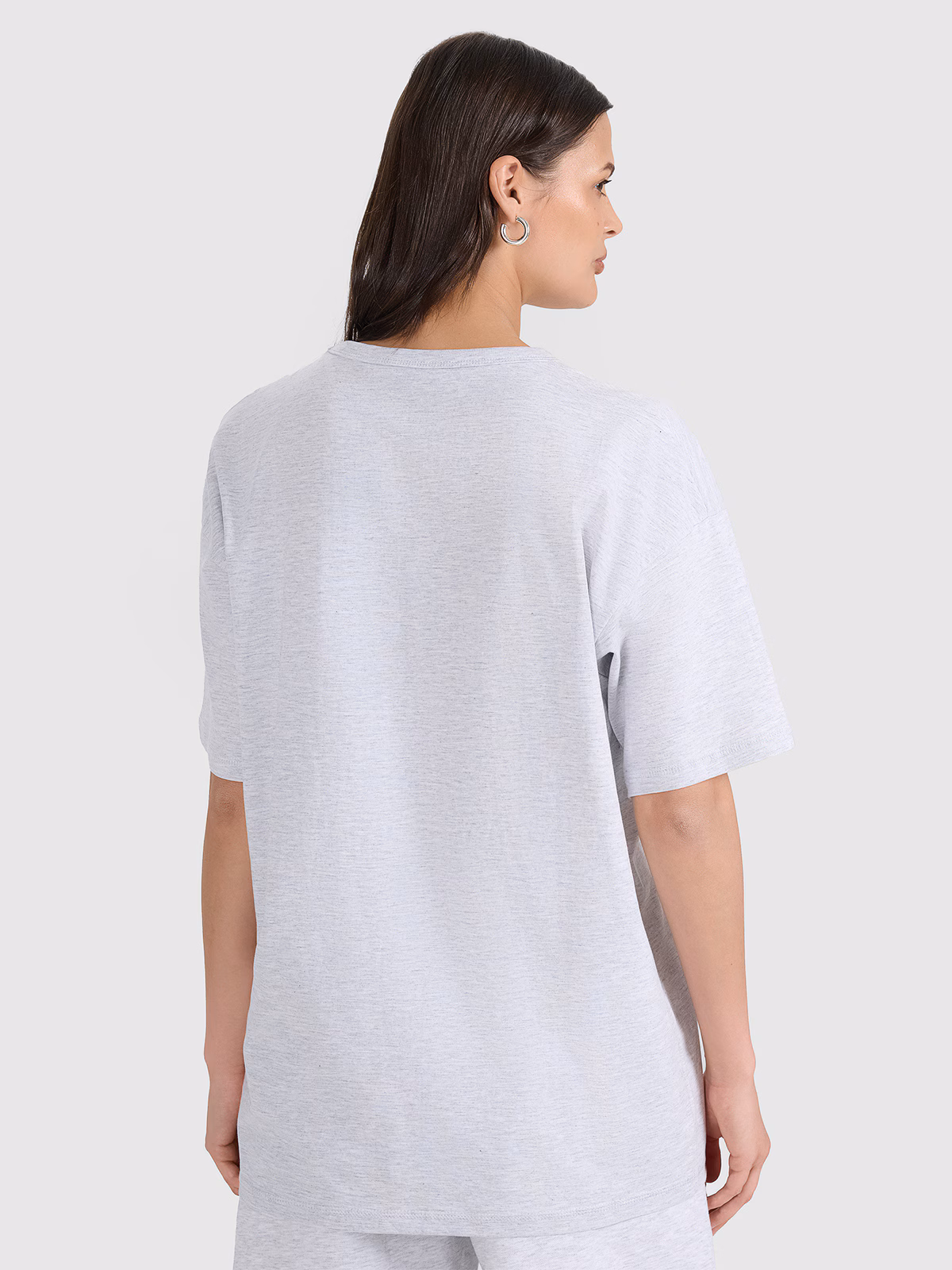 T-shirt oversize gładki uniseks - szary