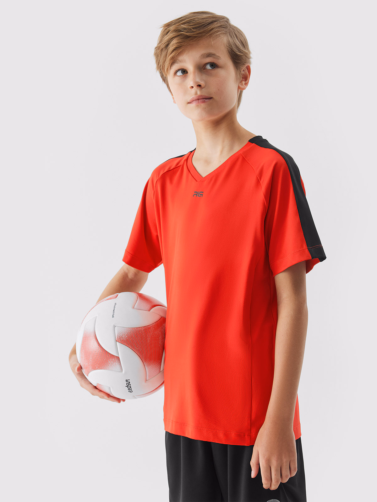 Koszulka piłkarska dziecięca 4F x Robert Lewandowski - czerwona