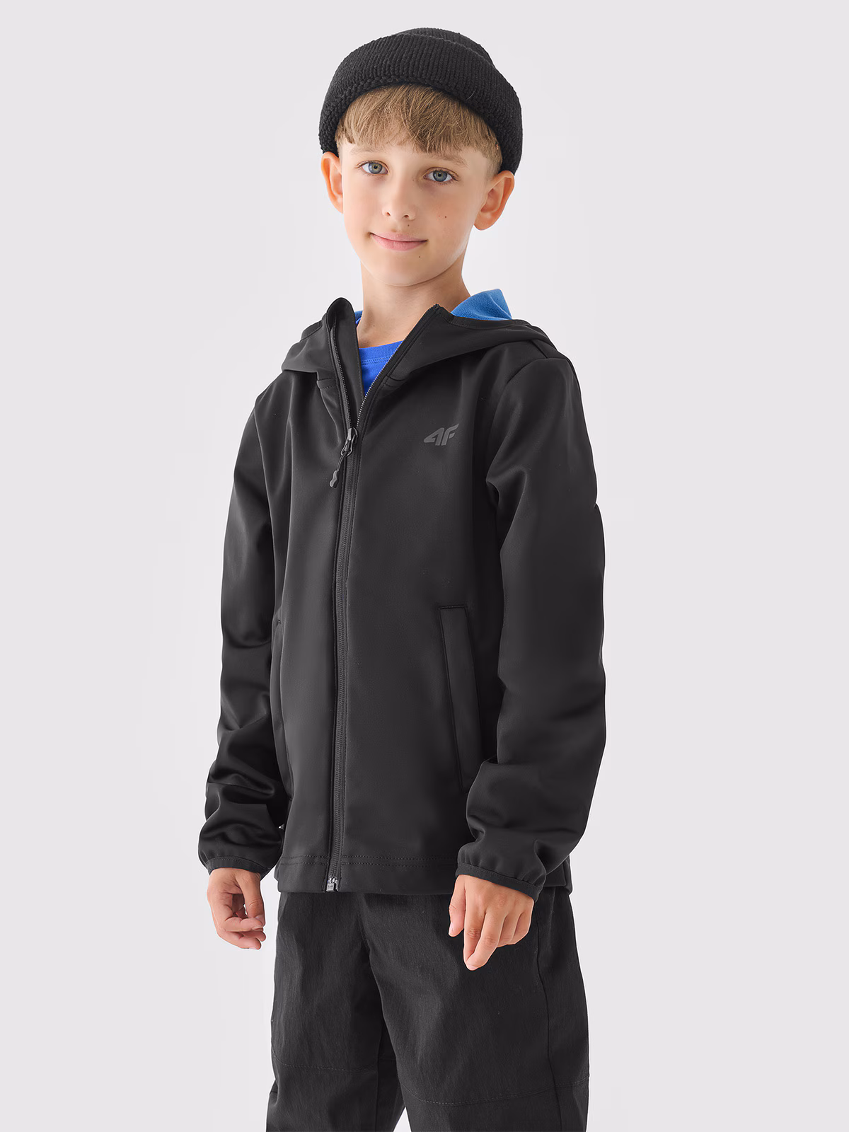 Kurtka softshell wiatroodporna membrana NeoDry 5000 chłopięca - niebieska