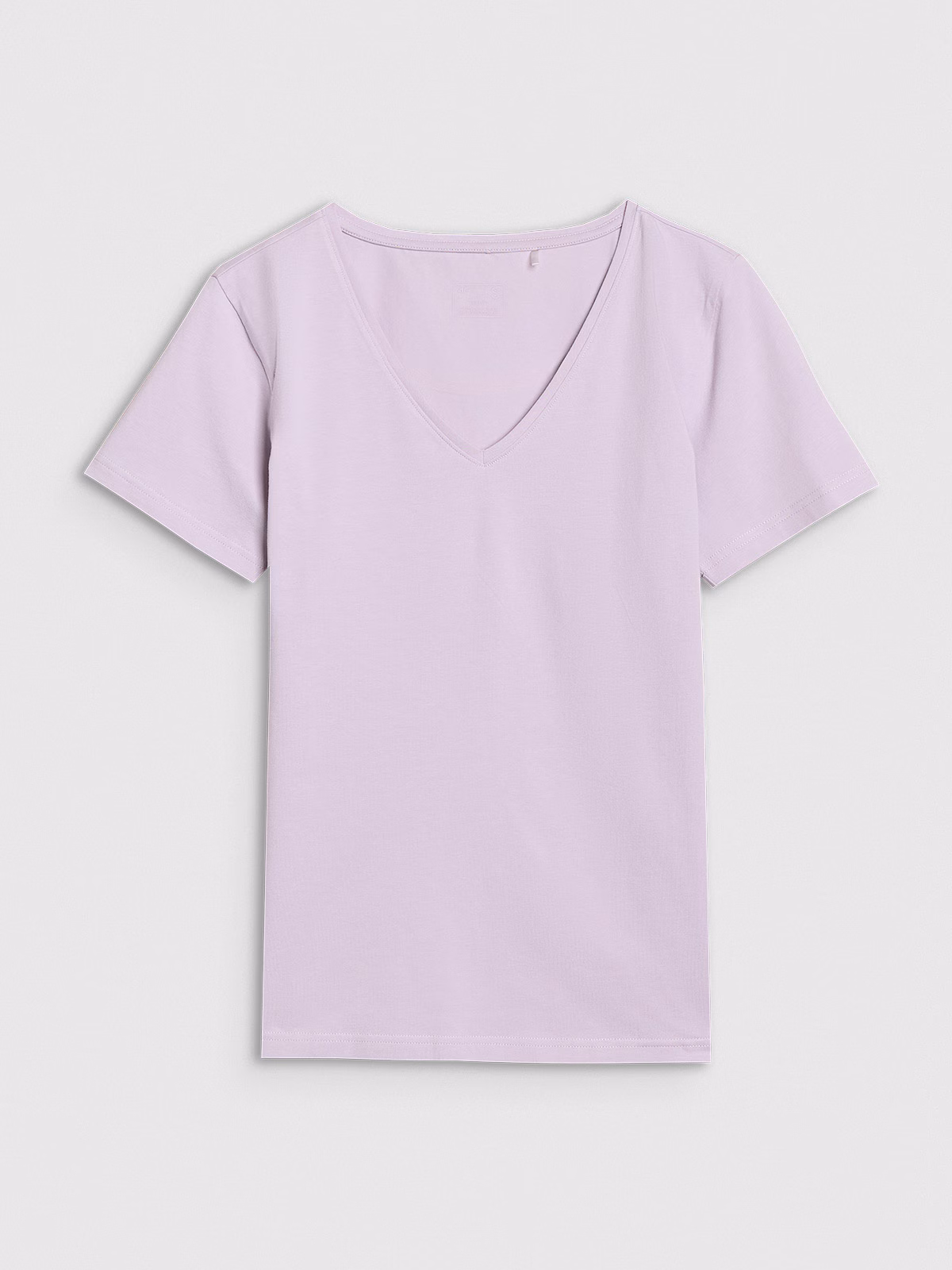 T-shirt slim gładki damski - biały