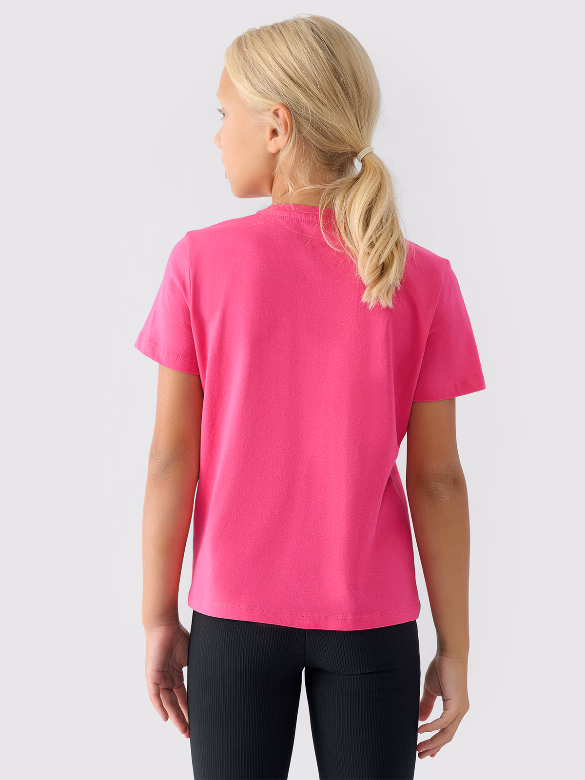 T-shirt z nadrukiem dziewczęcy - różowy