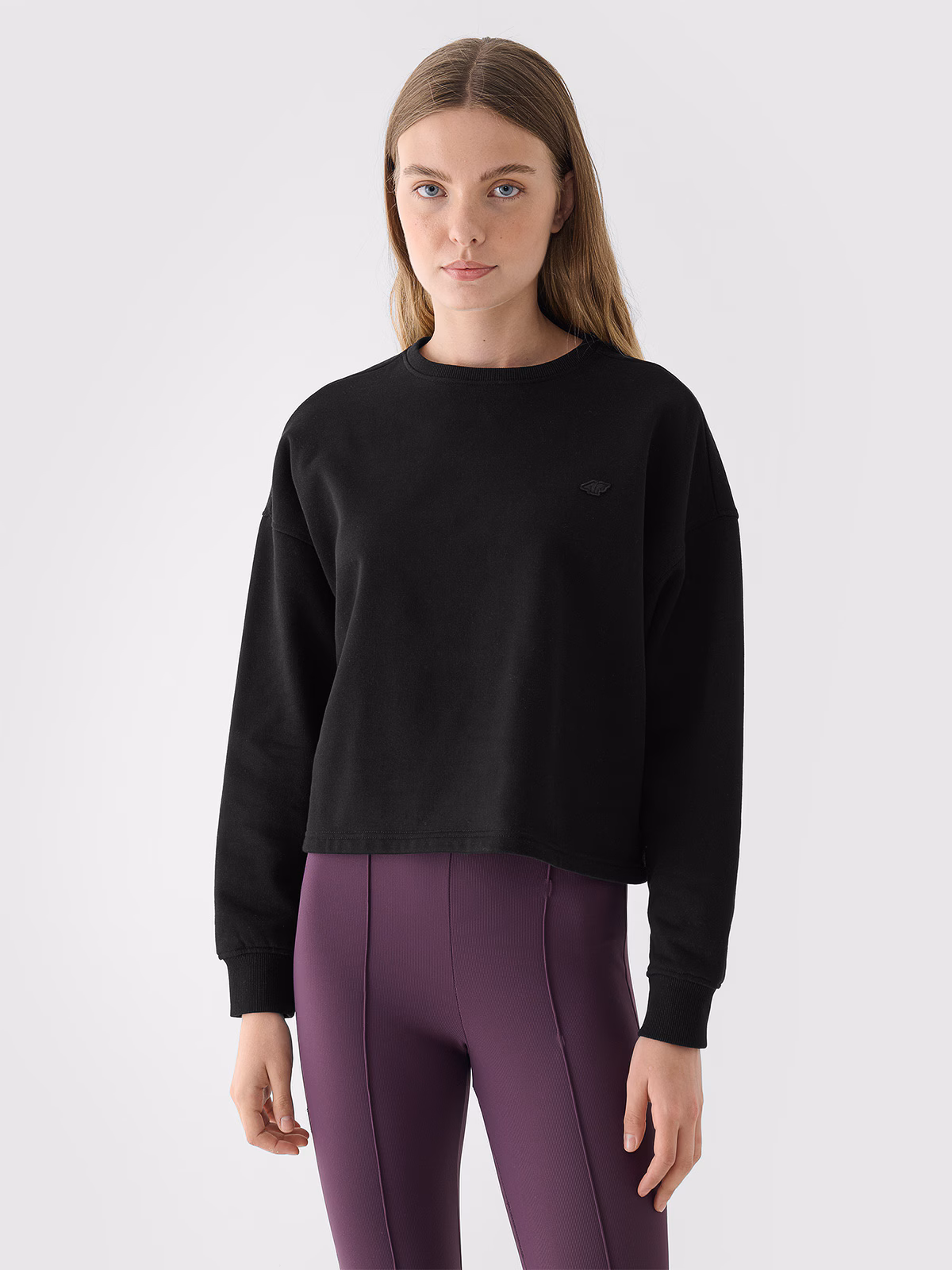 Bluza dresowa nierozpinana bez kaptura damska - różowa