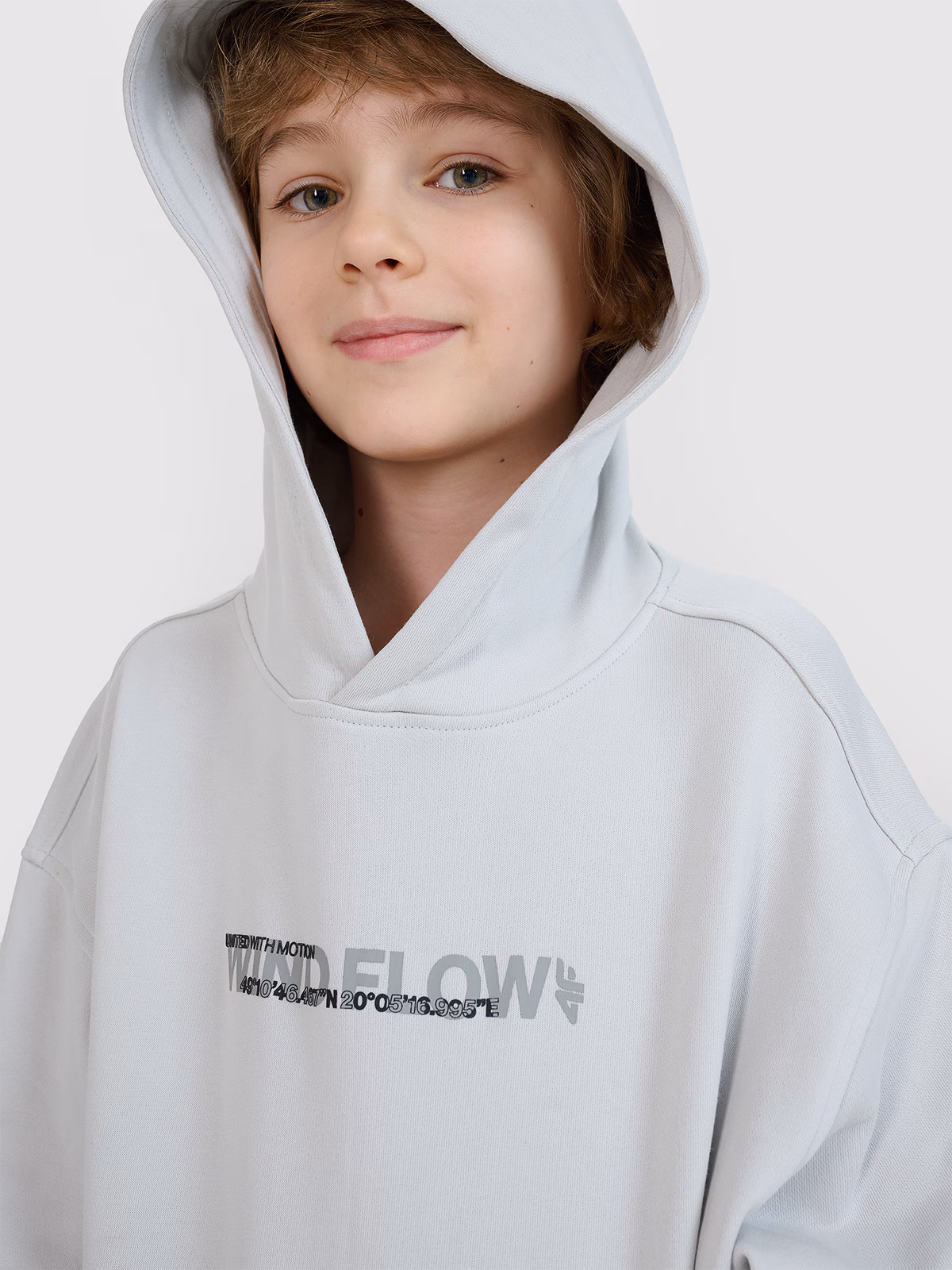 Bluza dresowa nierozpinana z kapturem chłopięca - szara