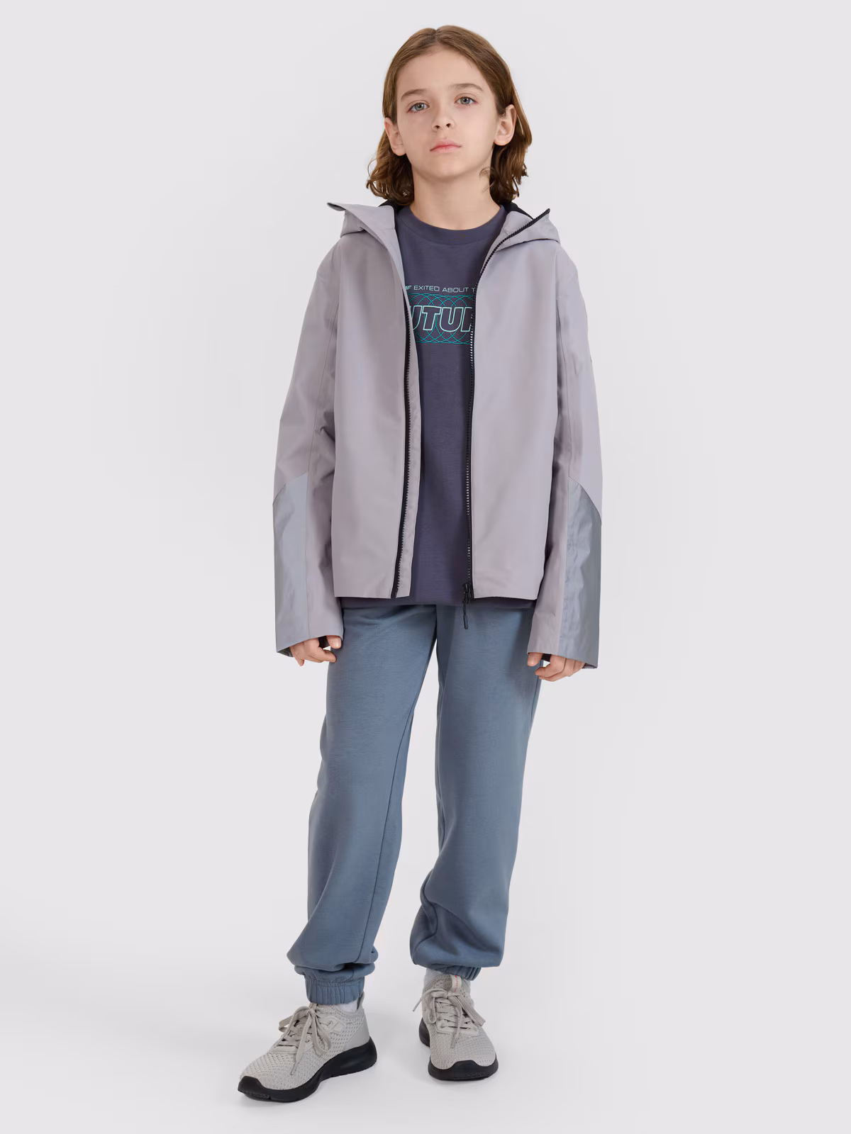 Kurtka przejściowa membrana 5000 dziecięca - szara