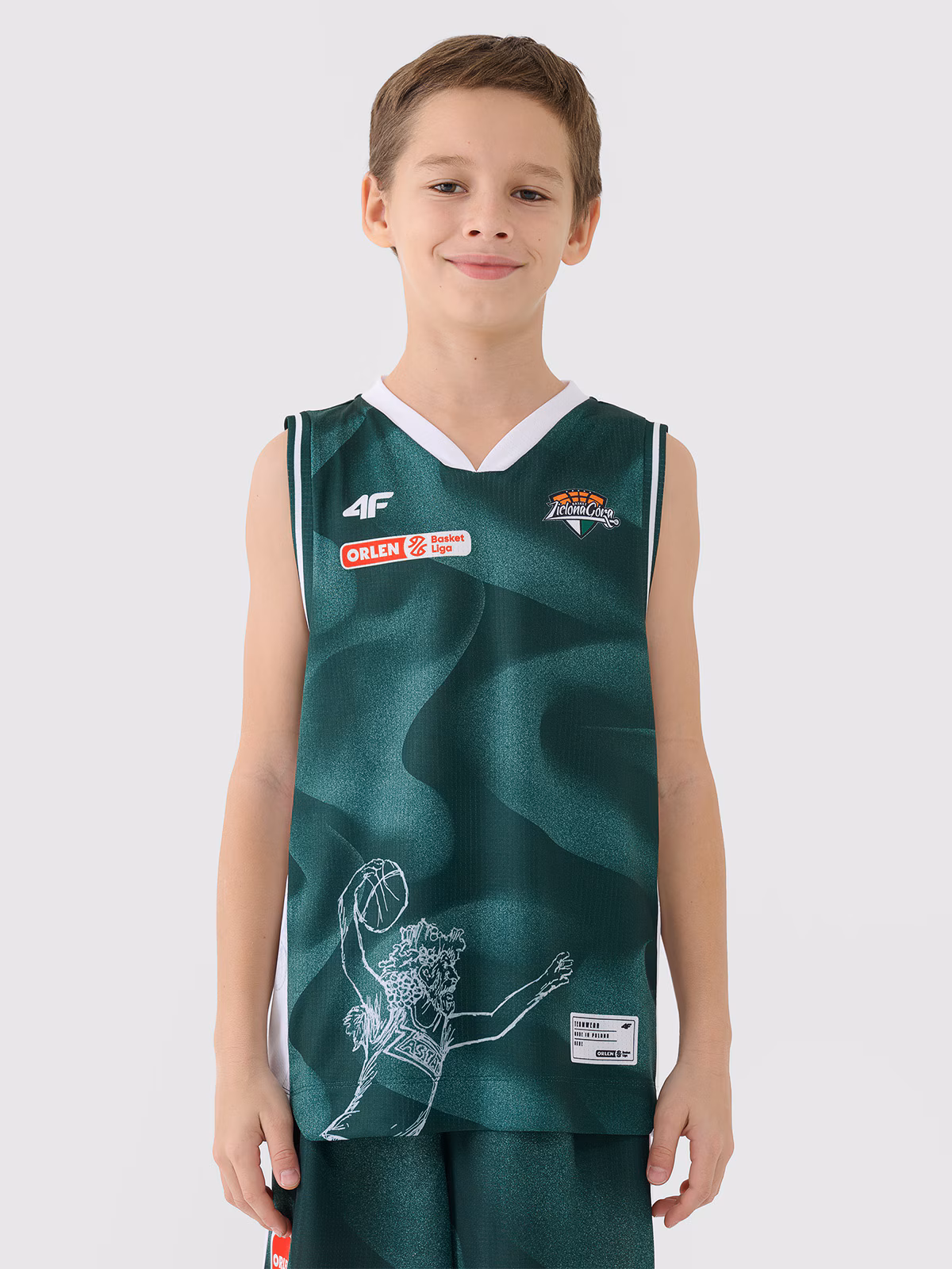 Koszulka meczowa replika wyjazdowa z sezonu 2024/25 dziecięca 4F x PLK - Zastal Zielona Góra - multikolor