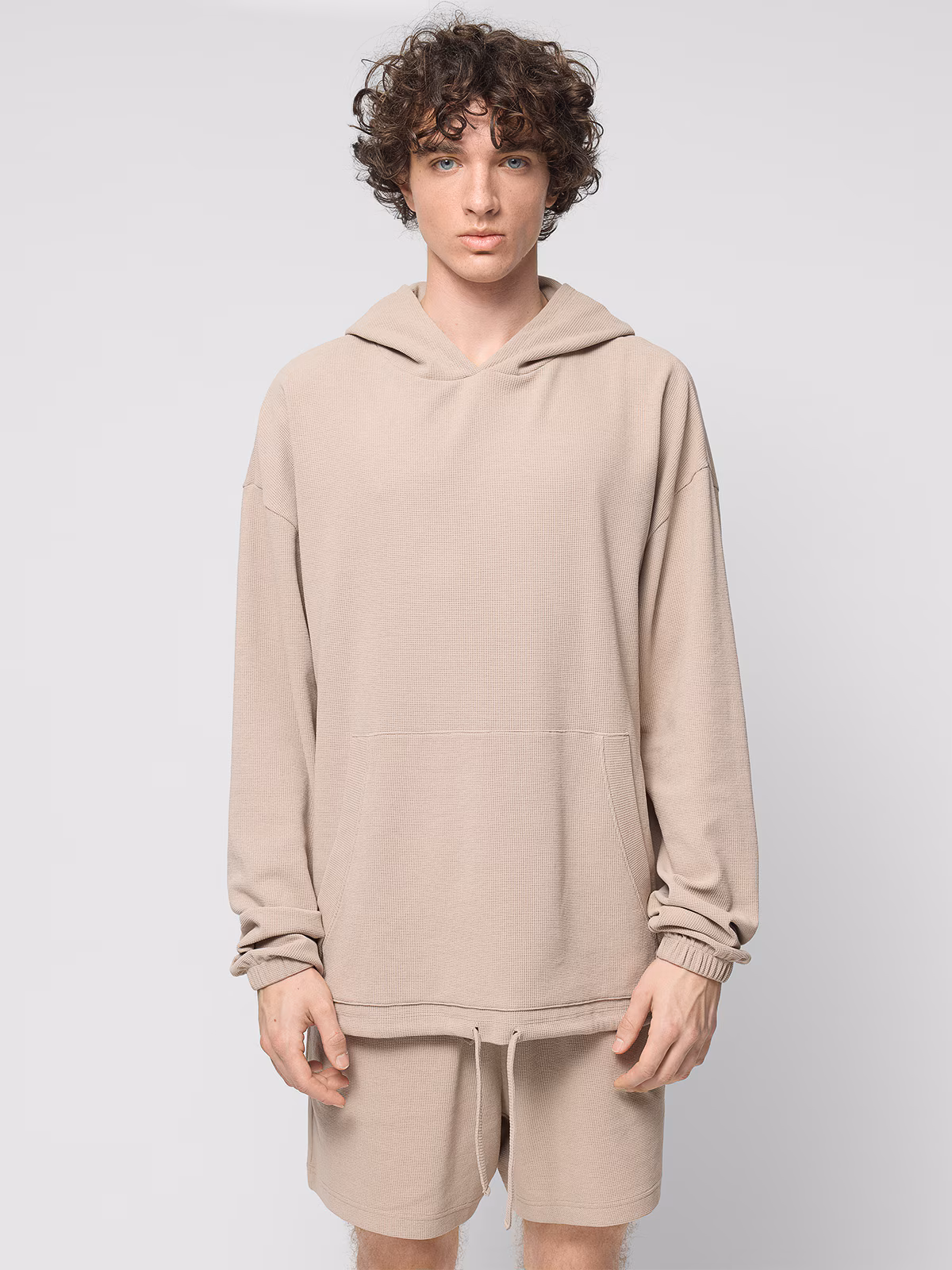 Bluza dresowa nierozpinana z kapturem męska Outhorn - beżowa