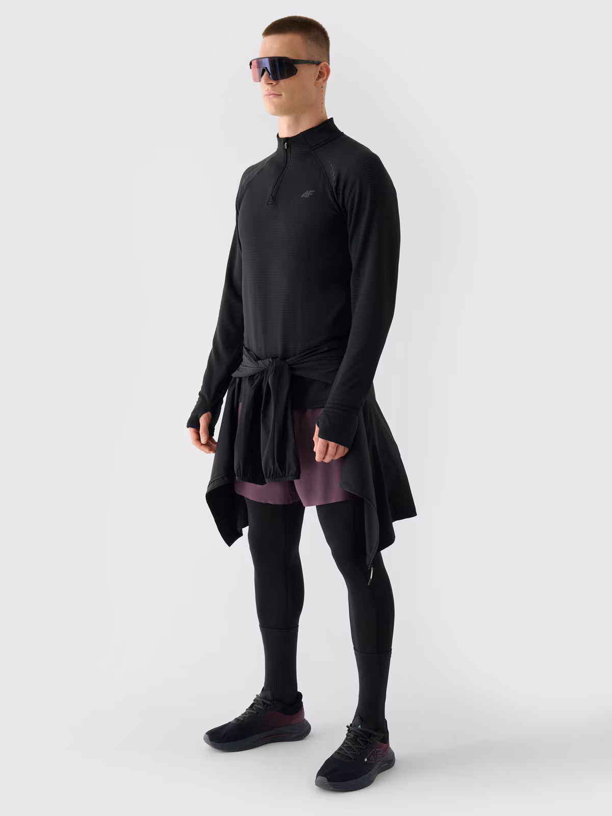 Bluza do biegania szybkoschnąca męska - szara