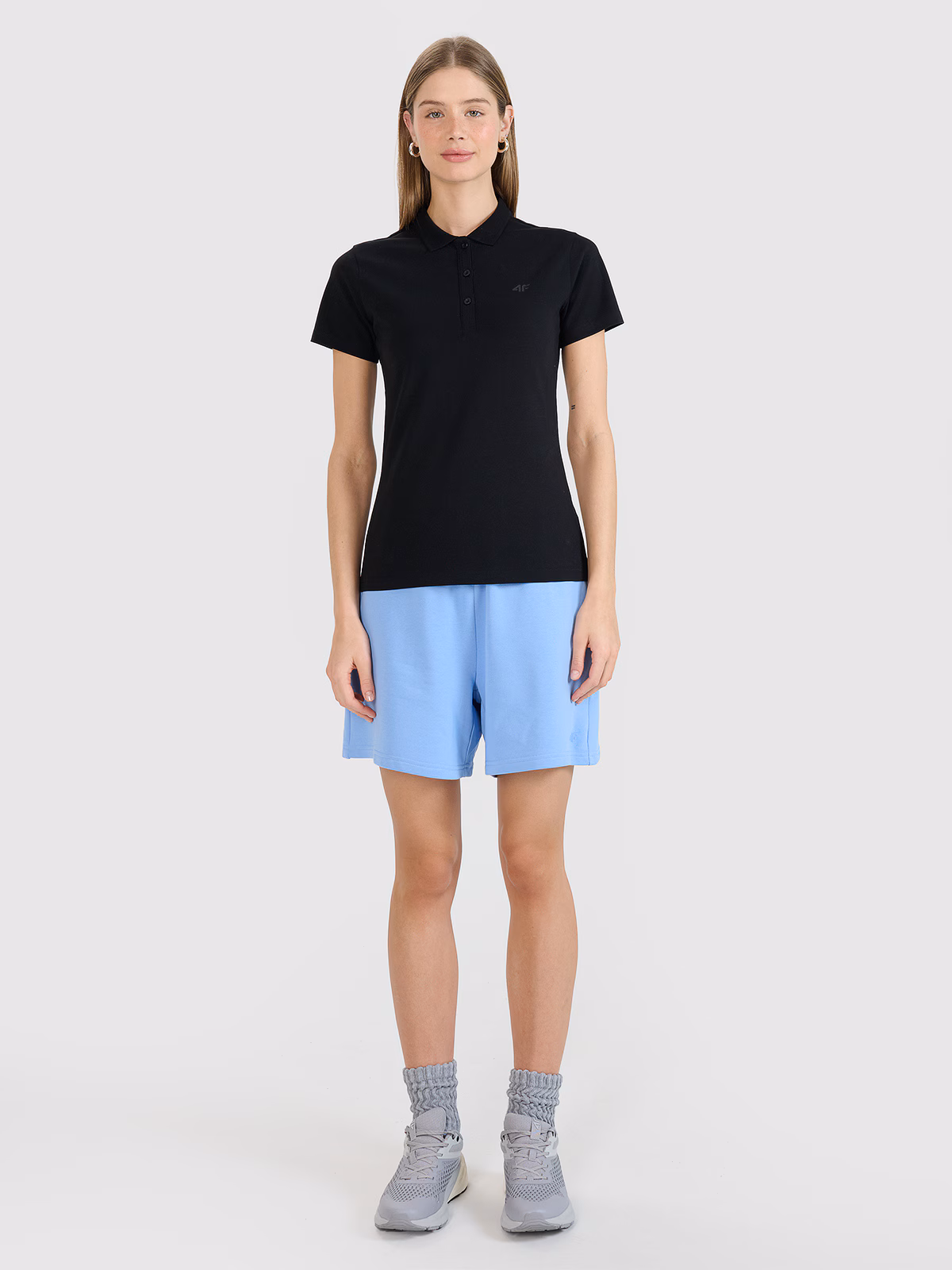 Koszulka polo slim damska - granatowa