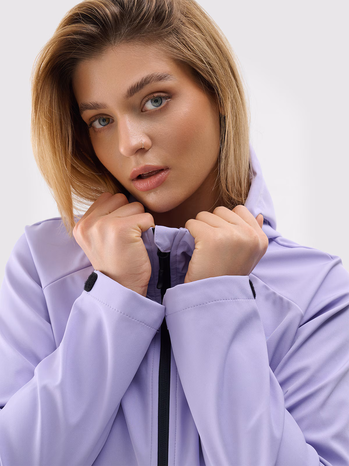 Kurtka softshell wiatroodporna membrana 5000 damska - jasny fiolet