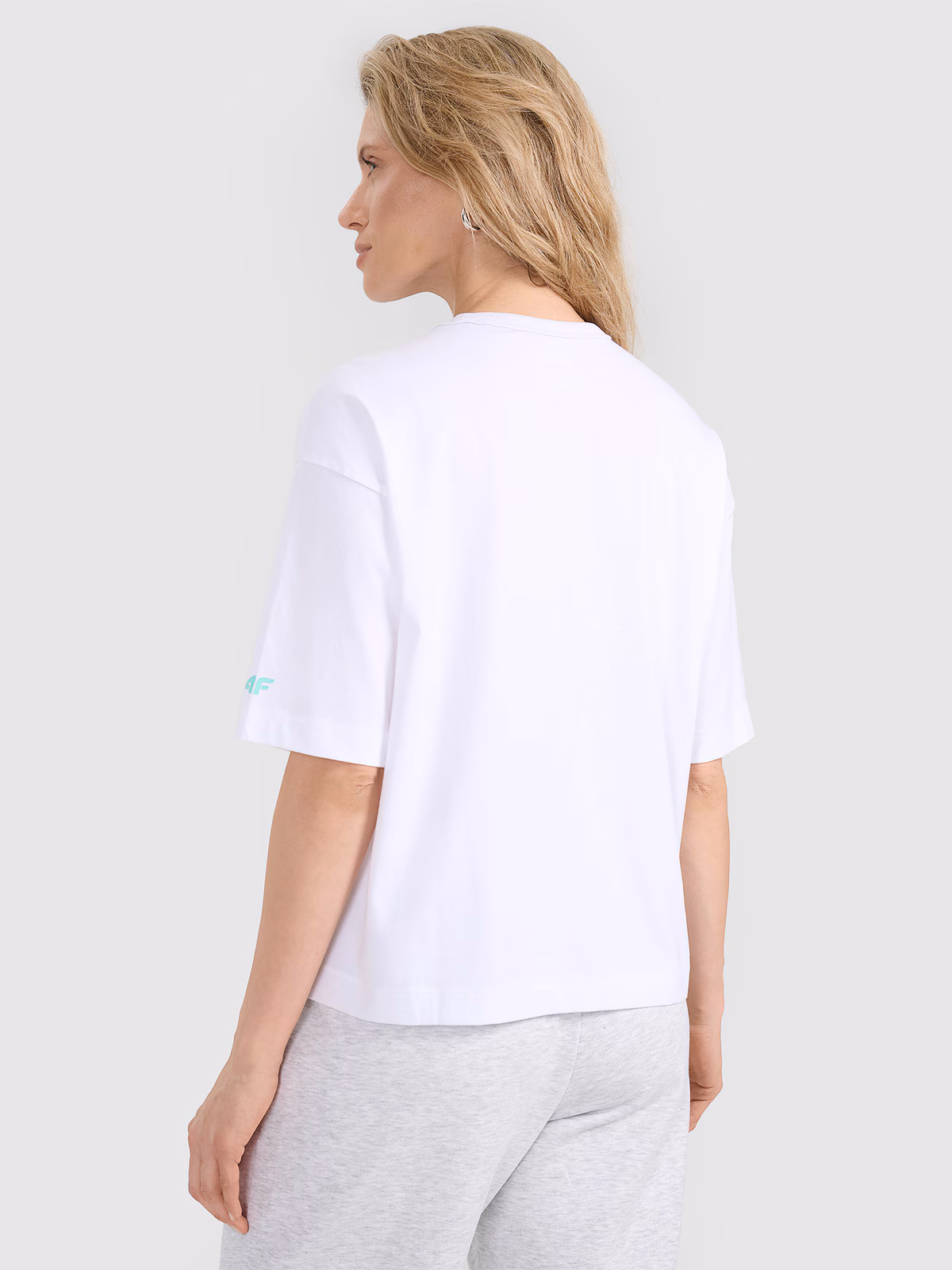 T-shirt oversize z nadrukiem damski - czarny