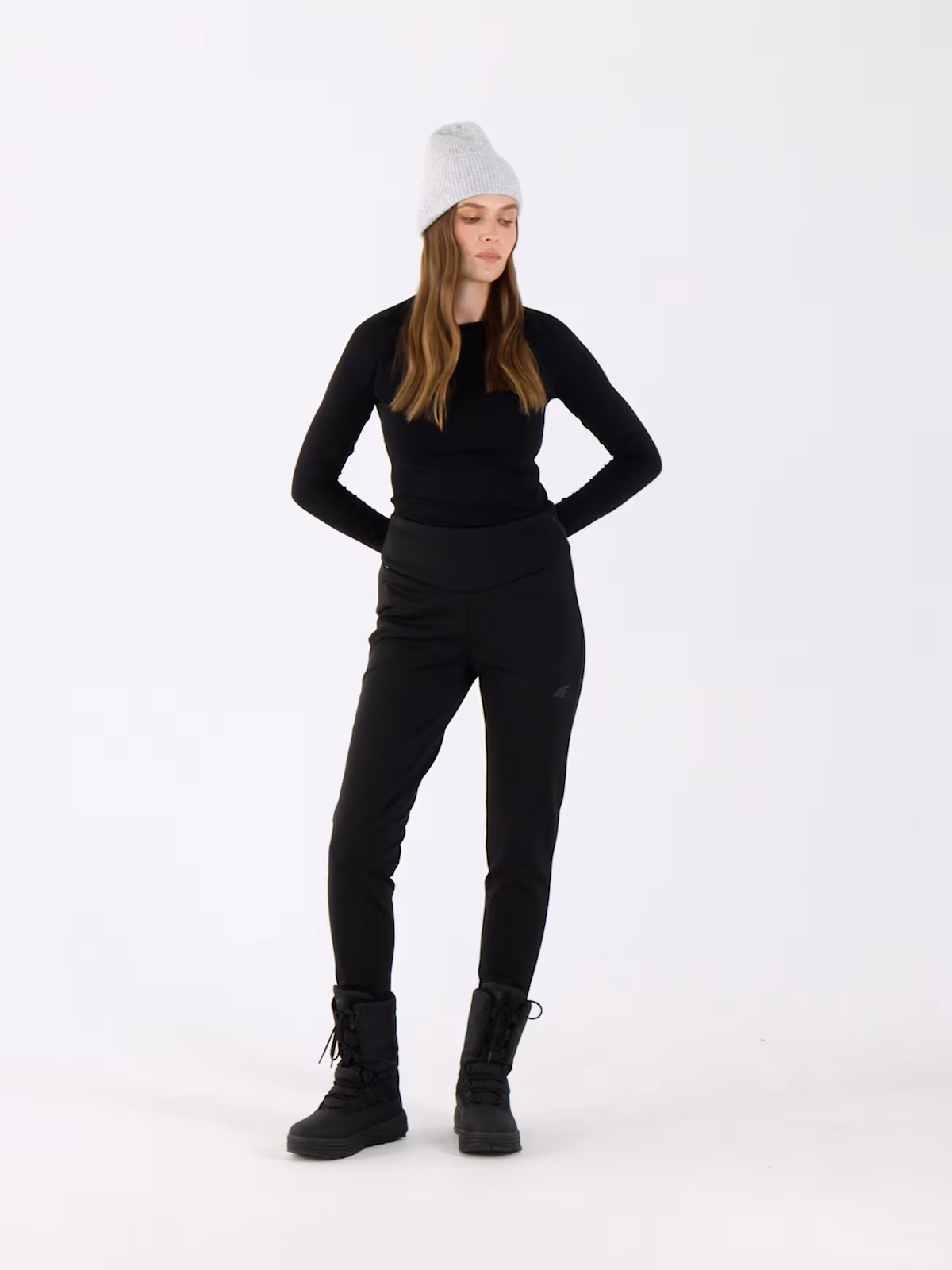 Bielizna termoaktywna bezszwowa (góra) damska - czarna