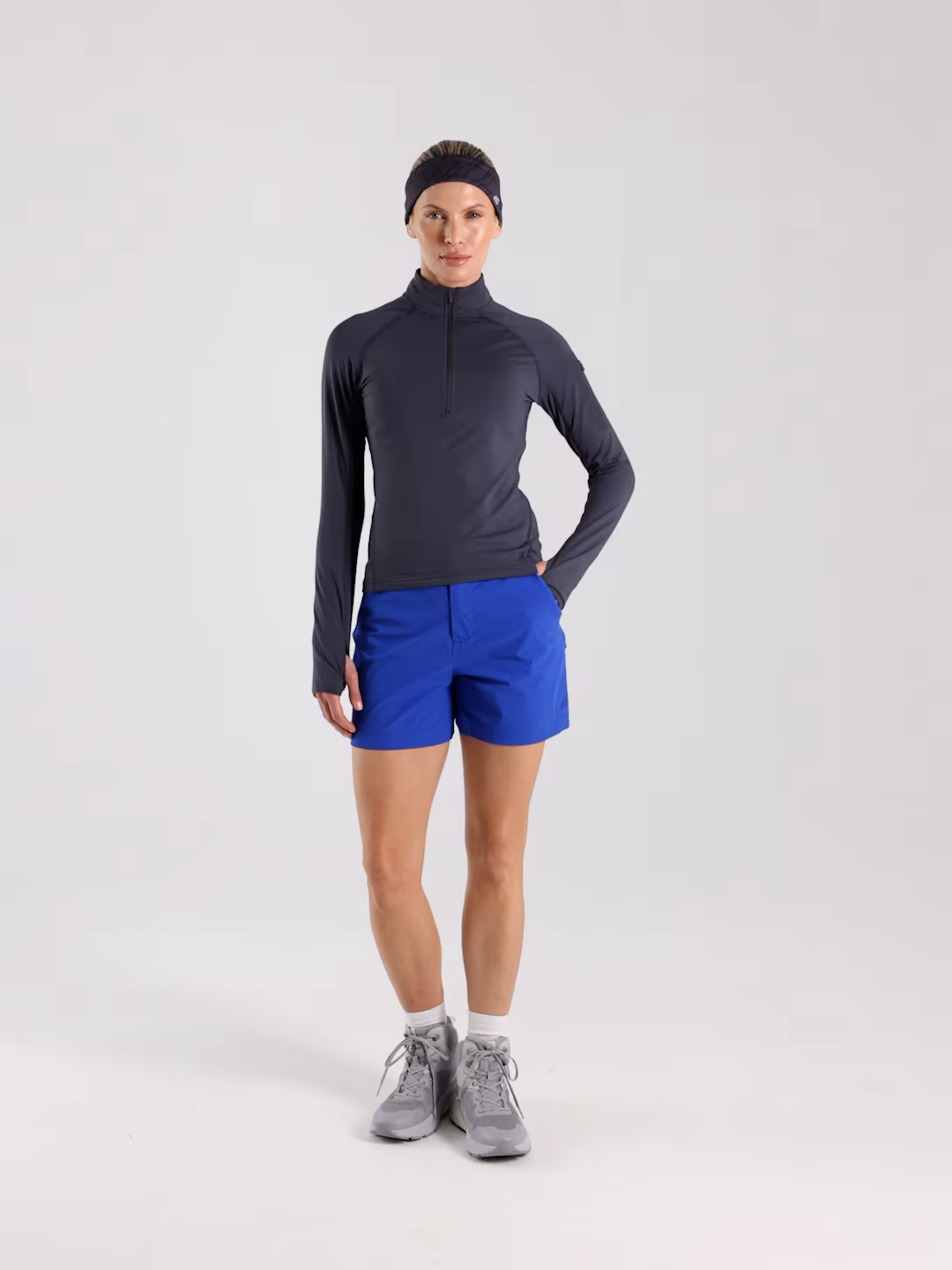 Spodenki trekkingowe szybkoschnące damskie - niebieskie