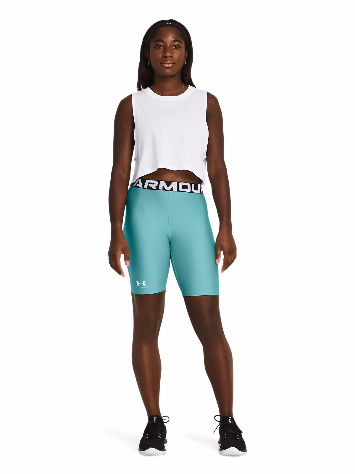 Kolarki treningowe damskie Under Armour UA HG 8in Short - turkusowe