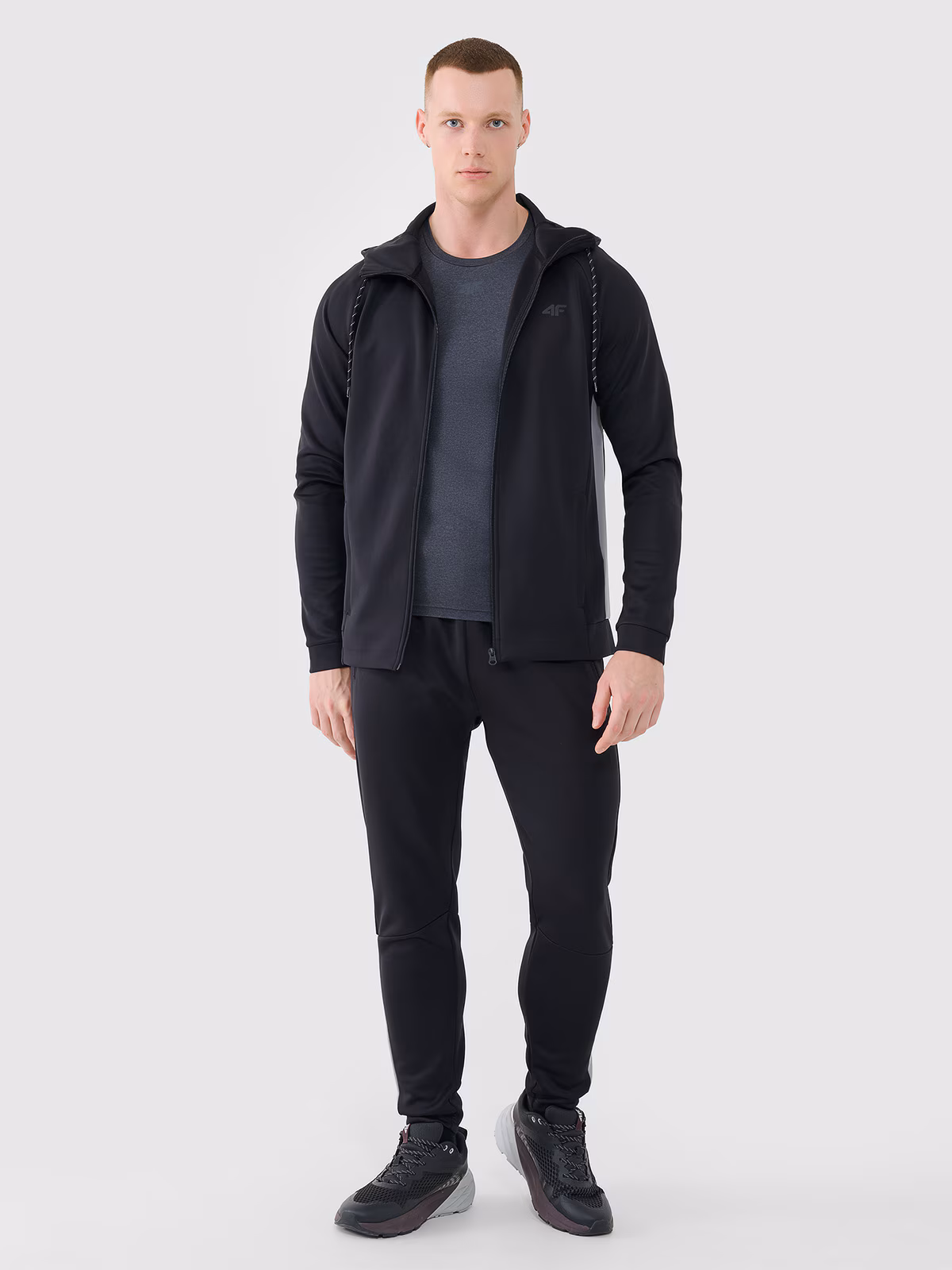 Bluza treningowa szybkoschnąca męska - czarna