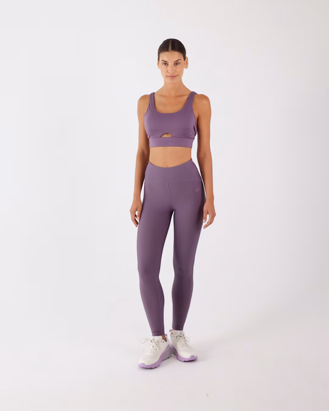 Biustonosz do jogi i pilatesu z niskim wsparciem - fioletowy