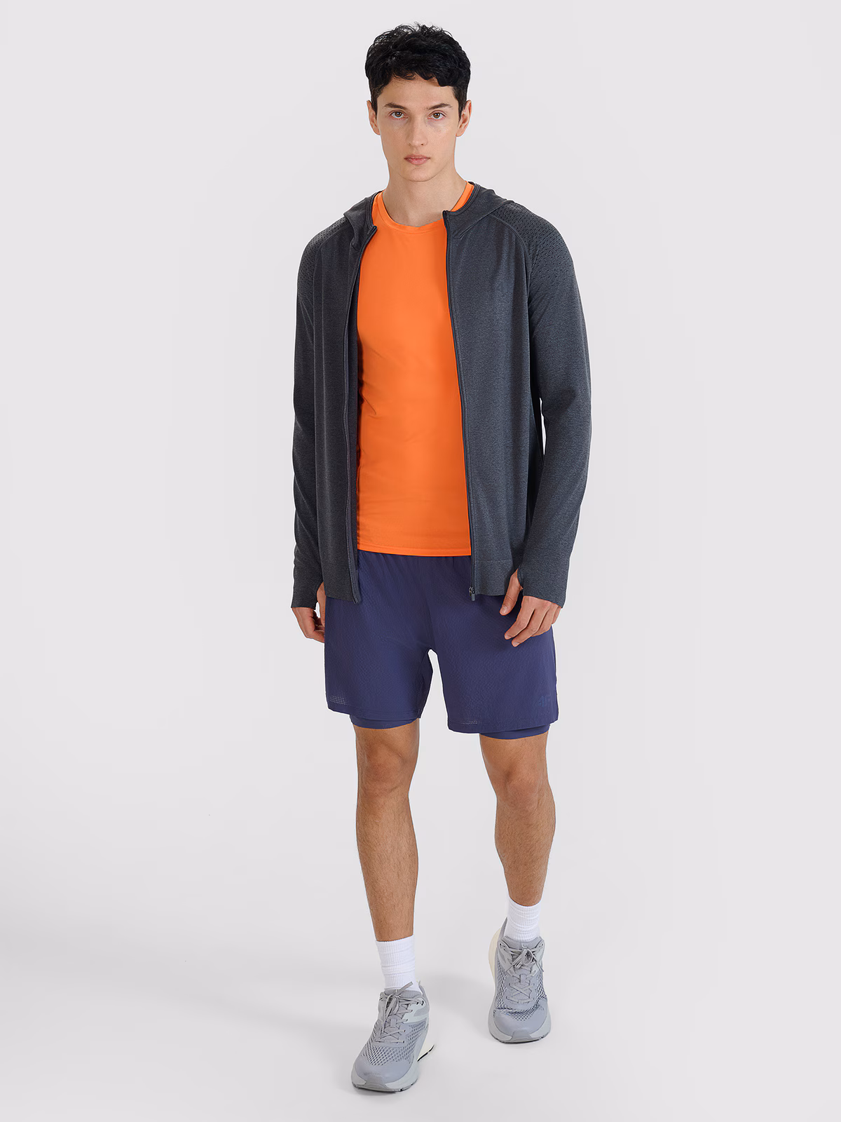 Bluza do biegania w terenie szybkoschnąca męska - szara