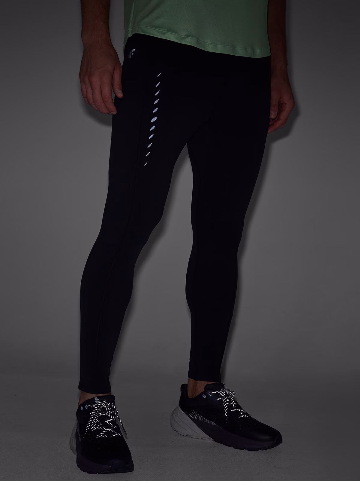 Legginsy do biegania szybkoschnące męskie - szare