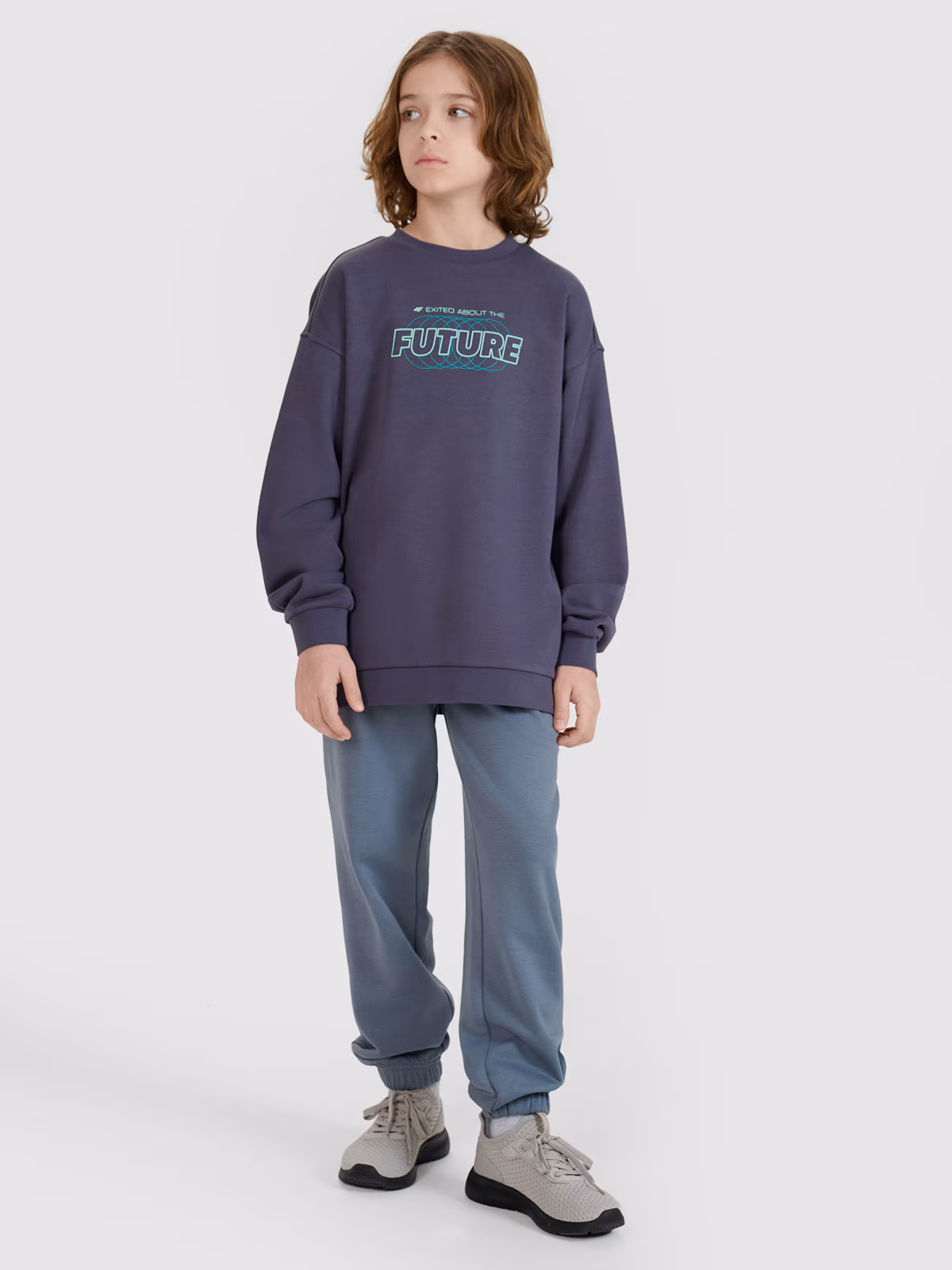 Bluza dresowa nierozpinana bez kaptura chłopięca - czerwona