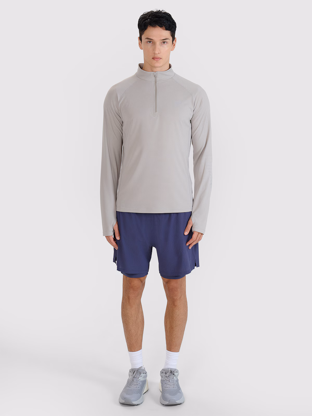 Longsleeve do biegania w terenie szybkoschnący męski - granatowy